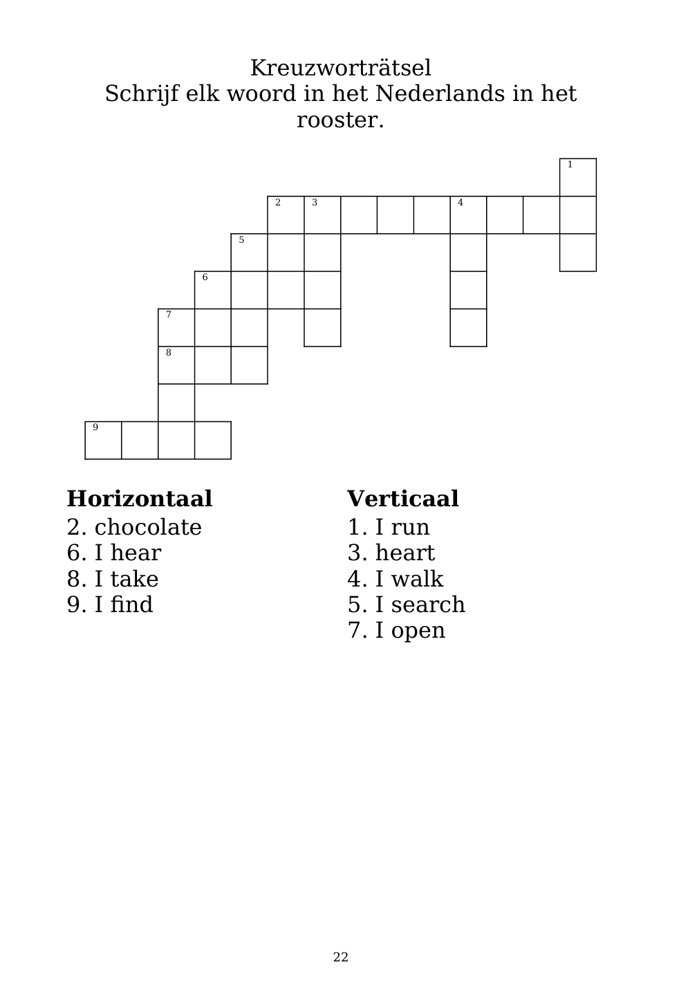 Crossword puzzle from the workbook
