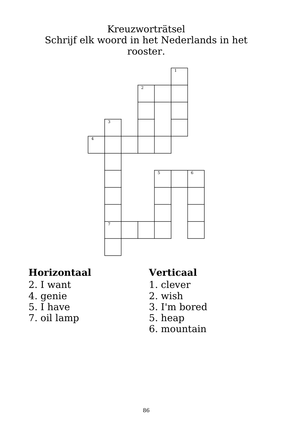 Crossword puzzle from the workbook