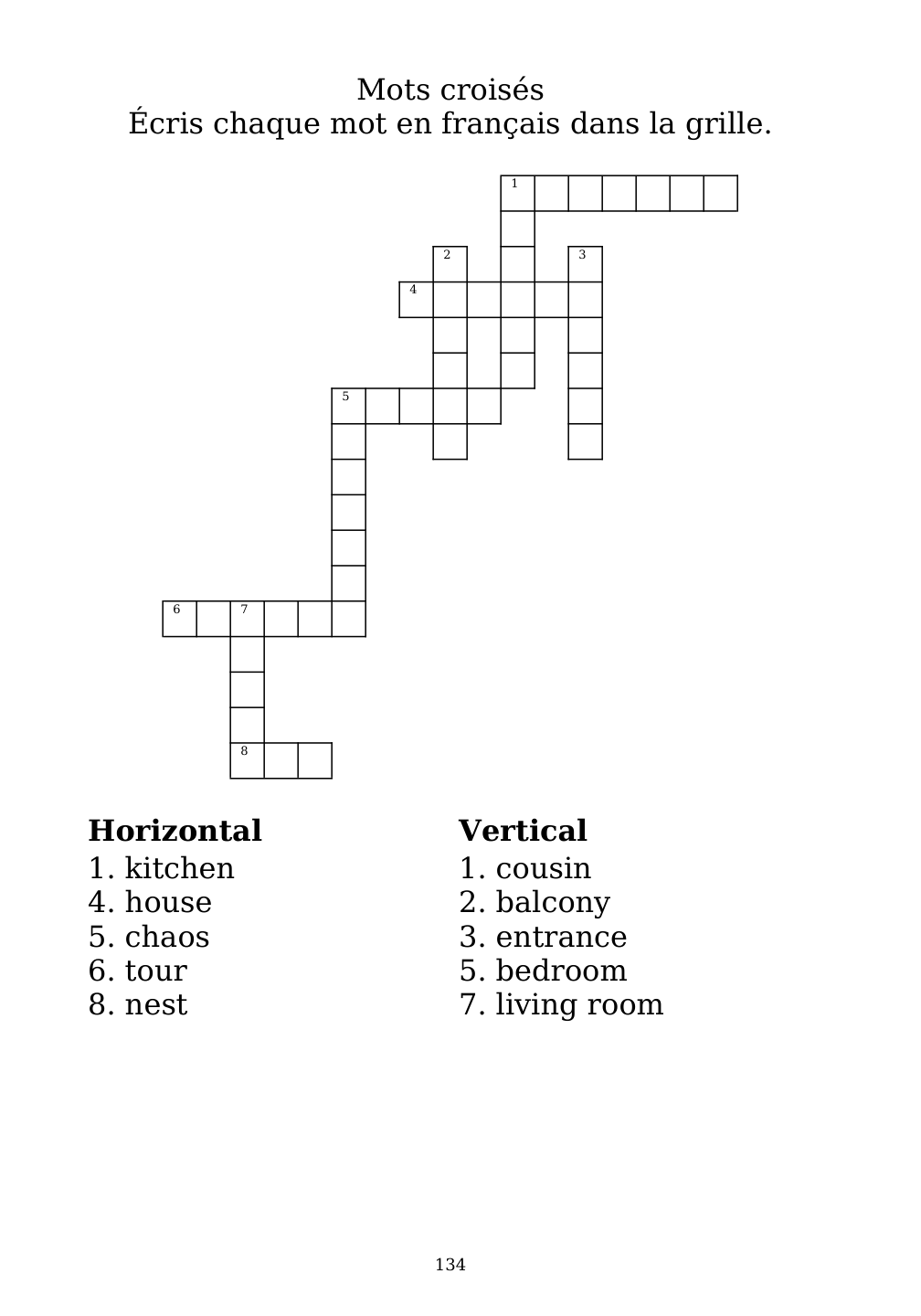 Crossword puzzle from the workbook