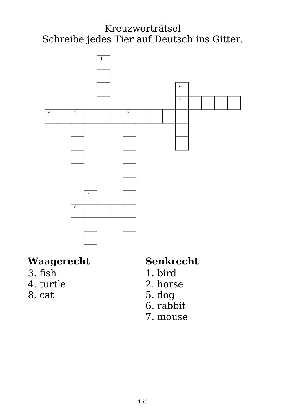 Crossword puzzle from the workbook