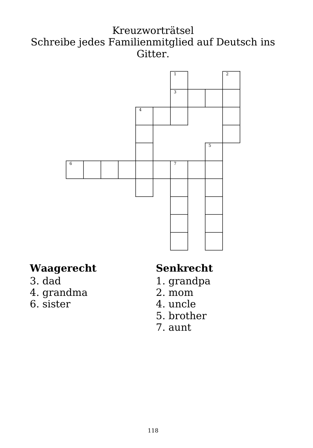 Crossword puzzle from the workbook