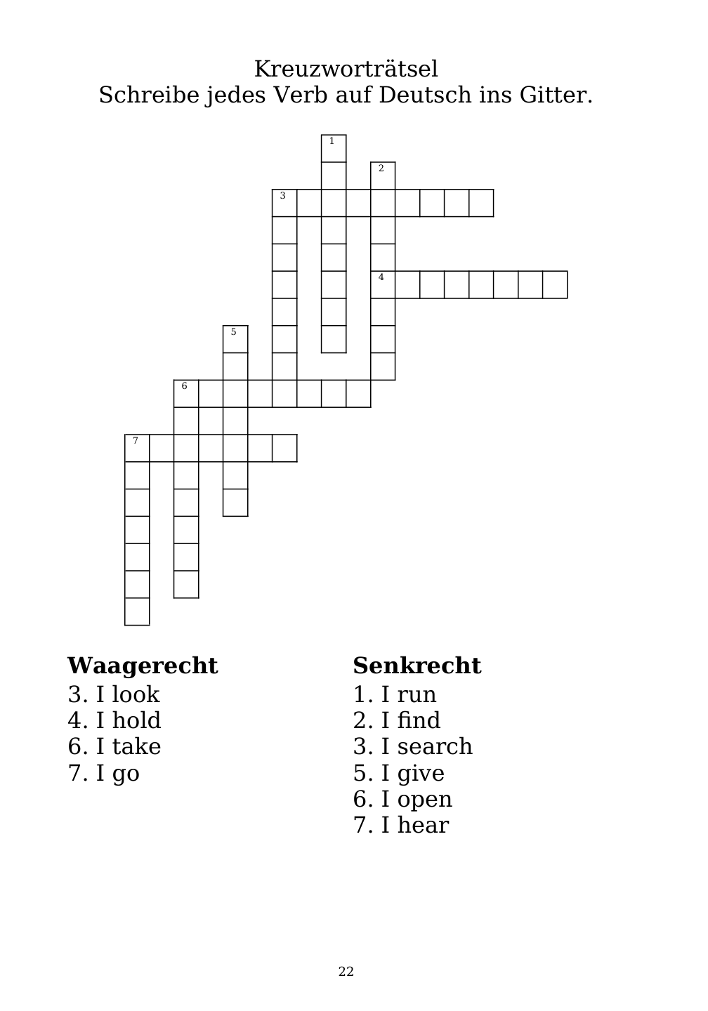 Crossword puzzle from the workbook