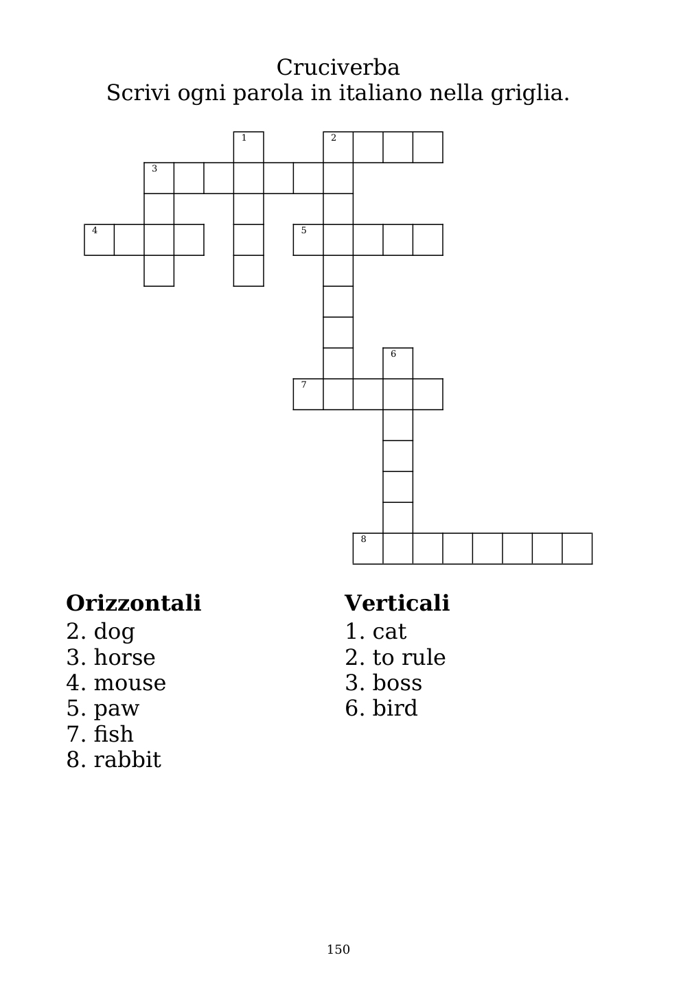 Crossword puzzle from the workbook