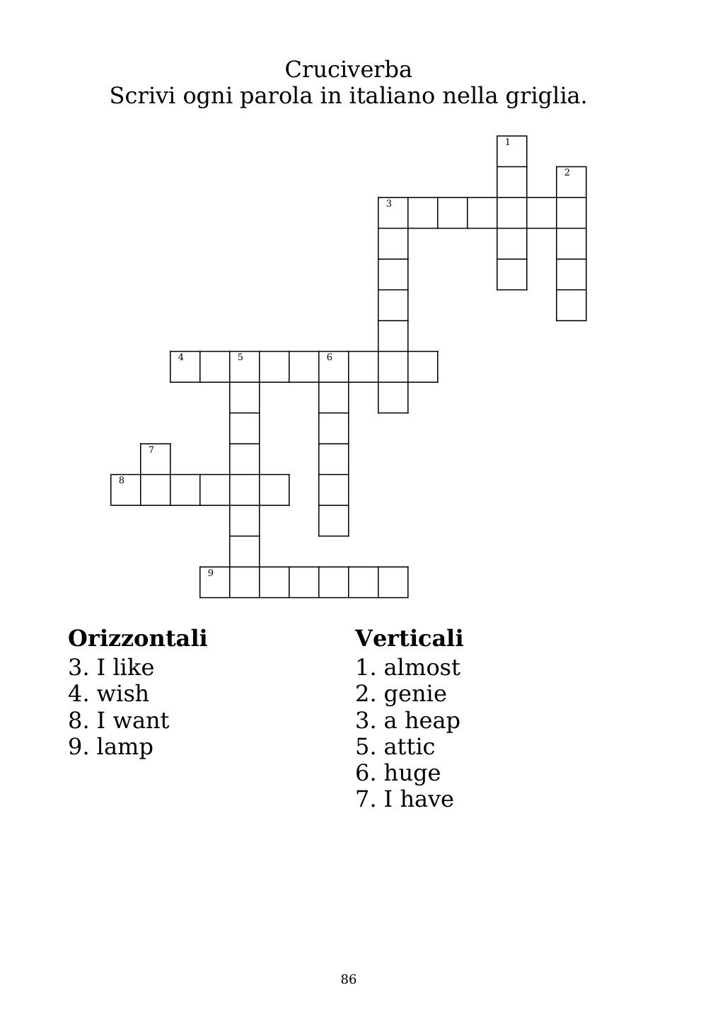 Crossword puzzle from the workbook