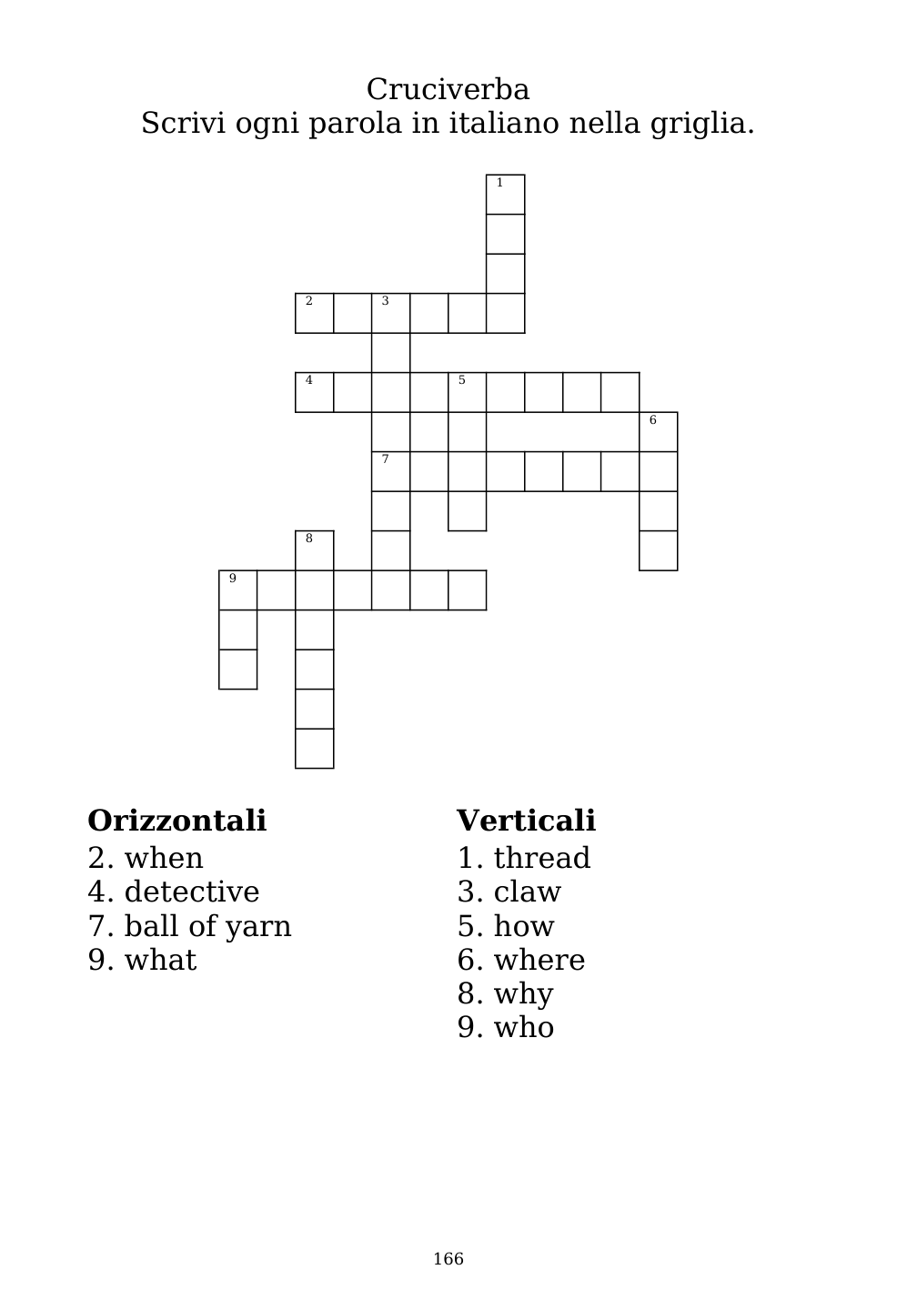 Crossword puzzle from the workbook
