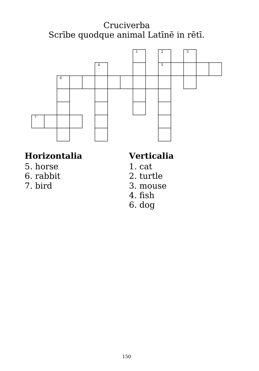 Crossword puzzle from the workbook
