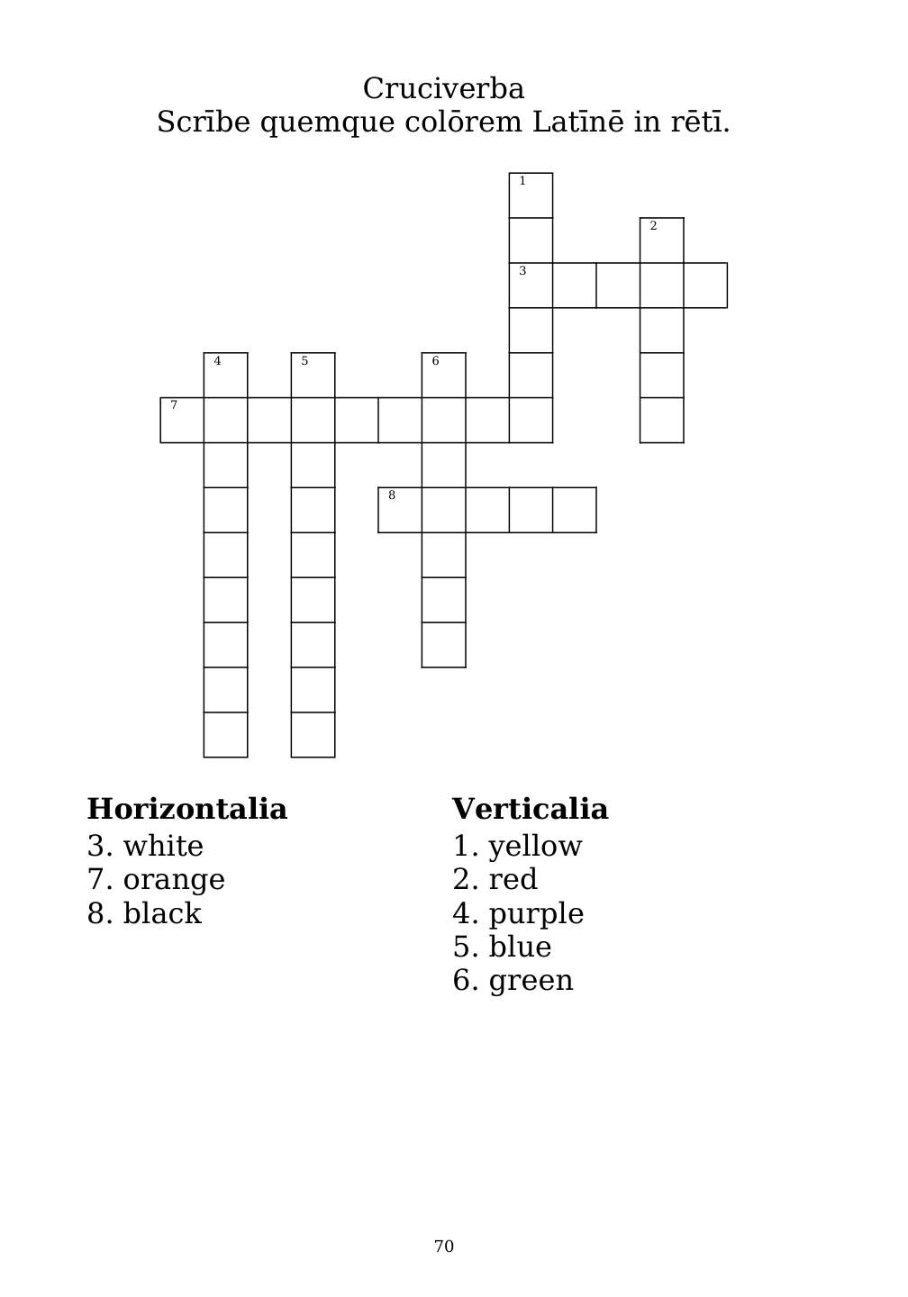 Crossword puzzle from the workbook