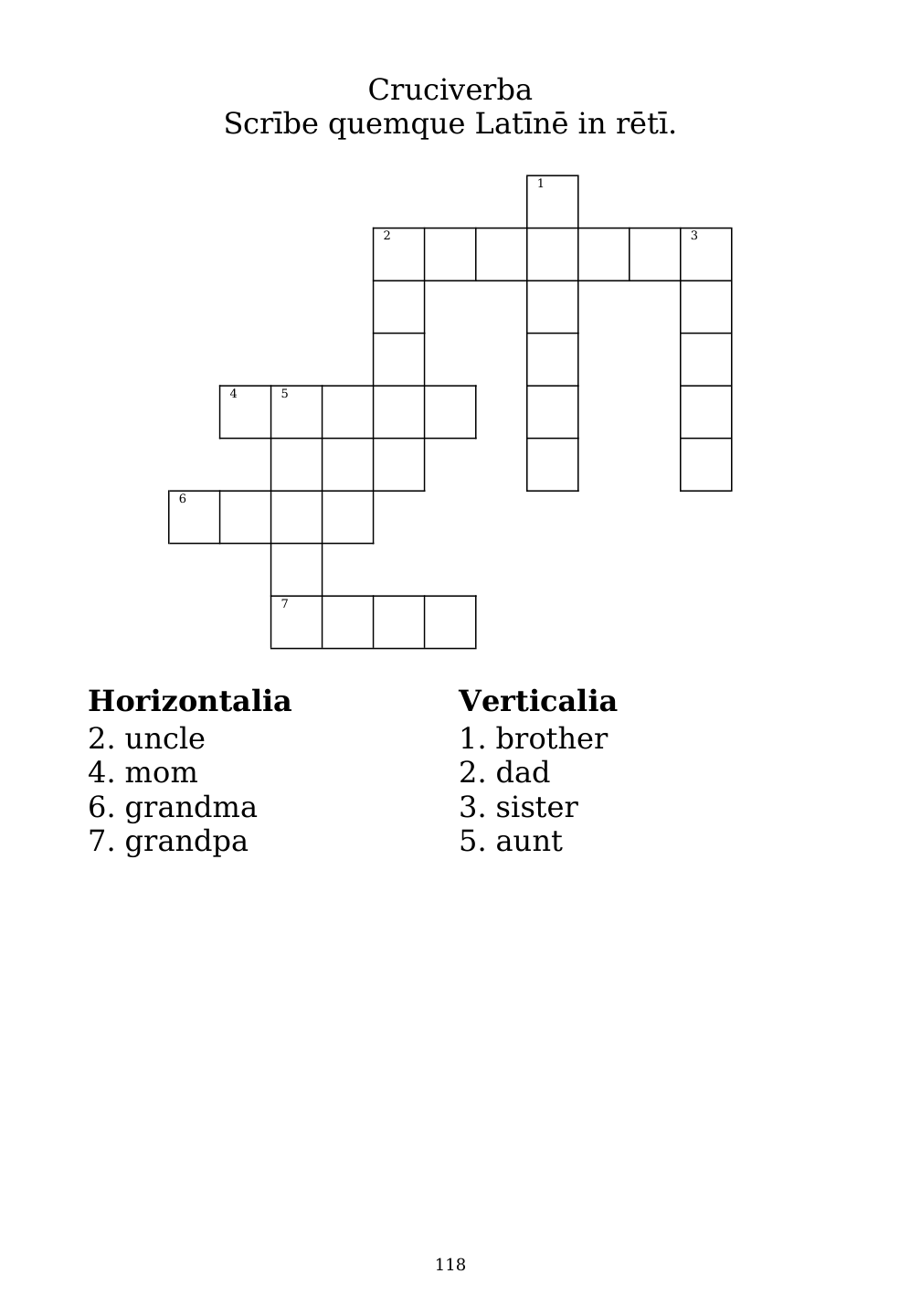 Crossword puzzle from the workbook