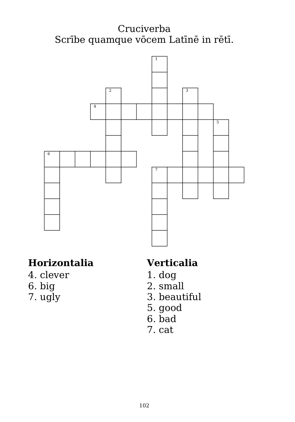 Crossword puzzle from the workbook