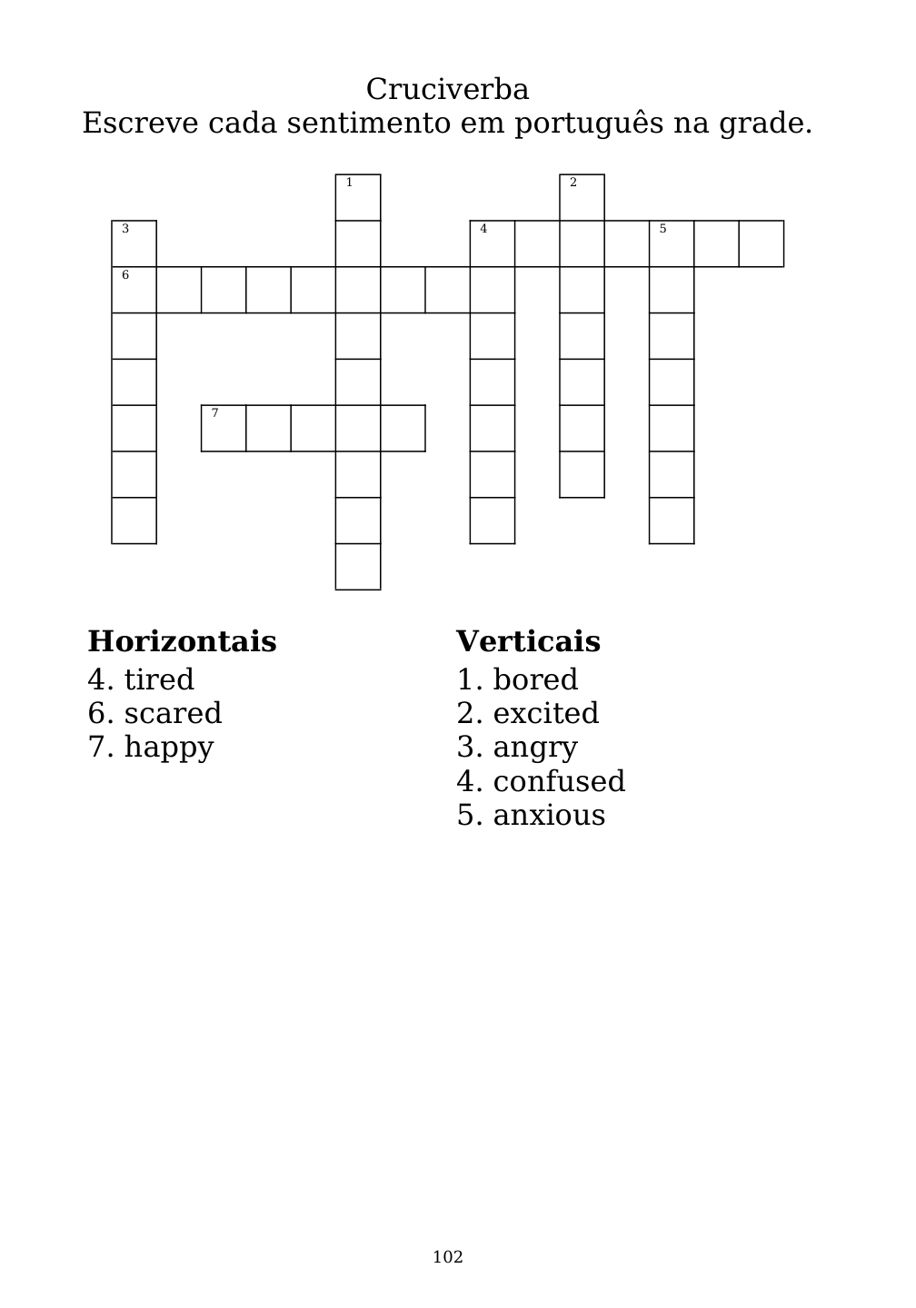 Crossword puzzle from the workbook