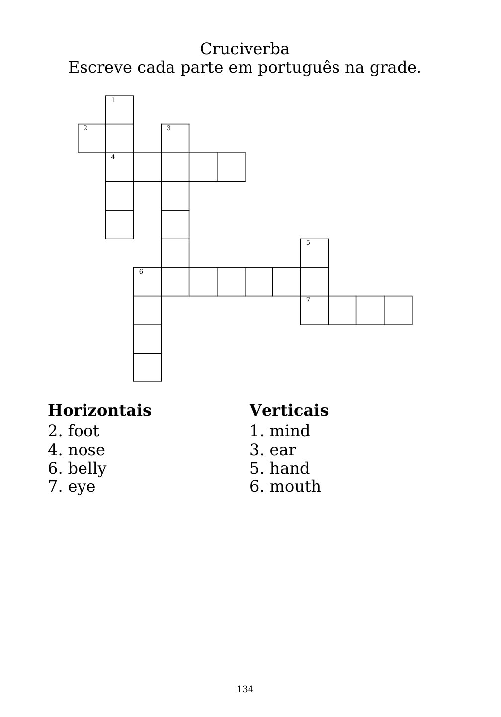 Crossword puzzle from the workbook