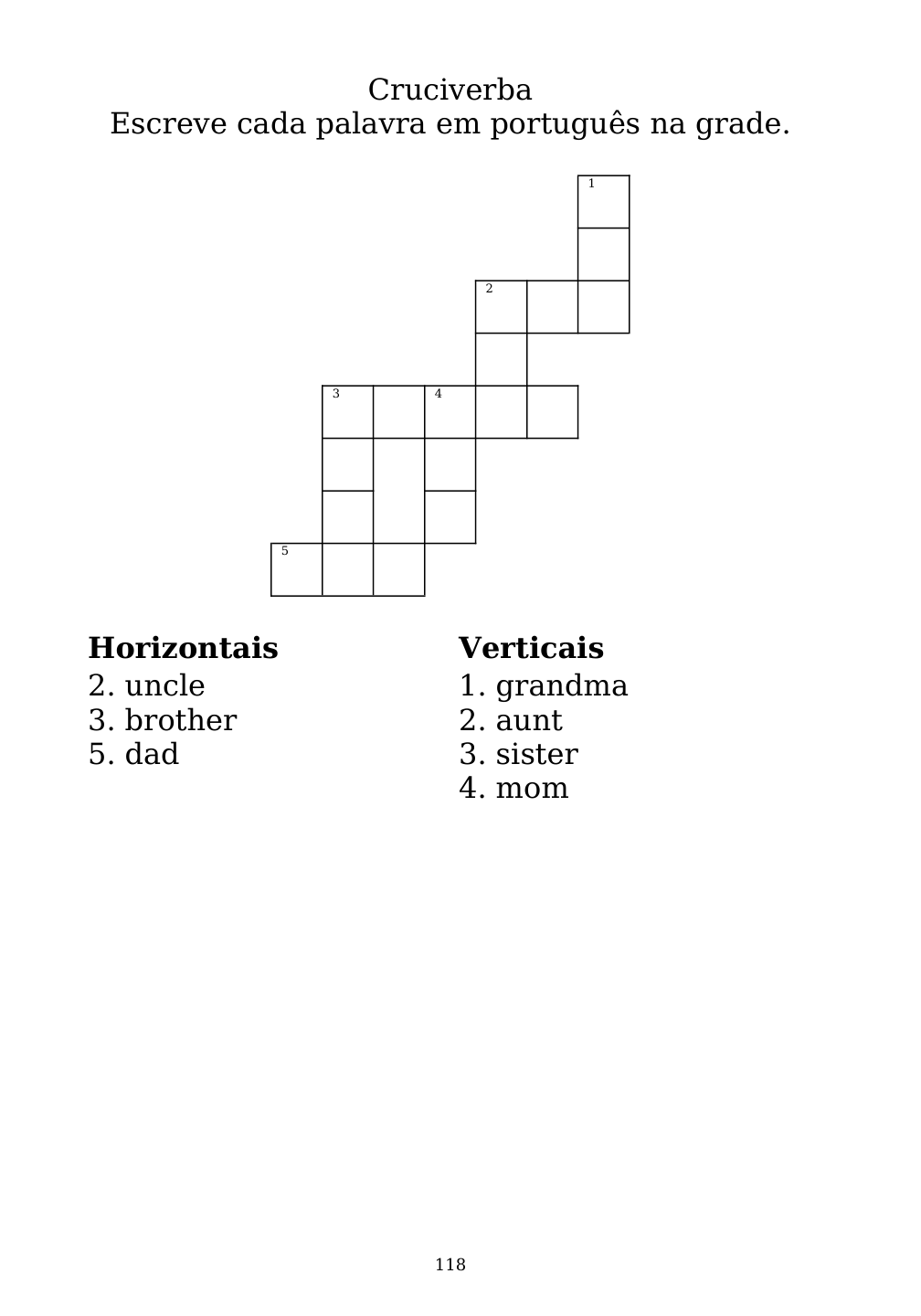 Crossword puzzle from the workbook
