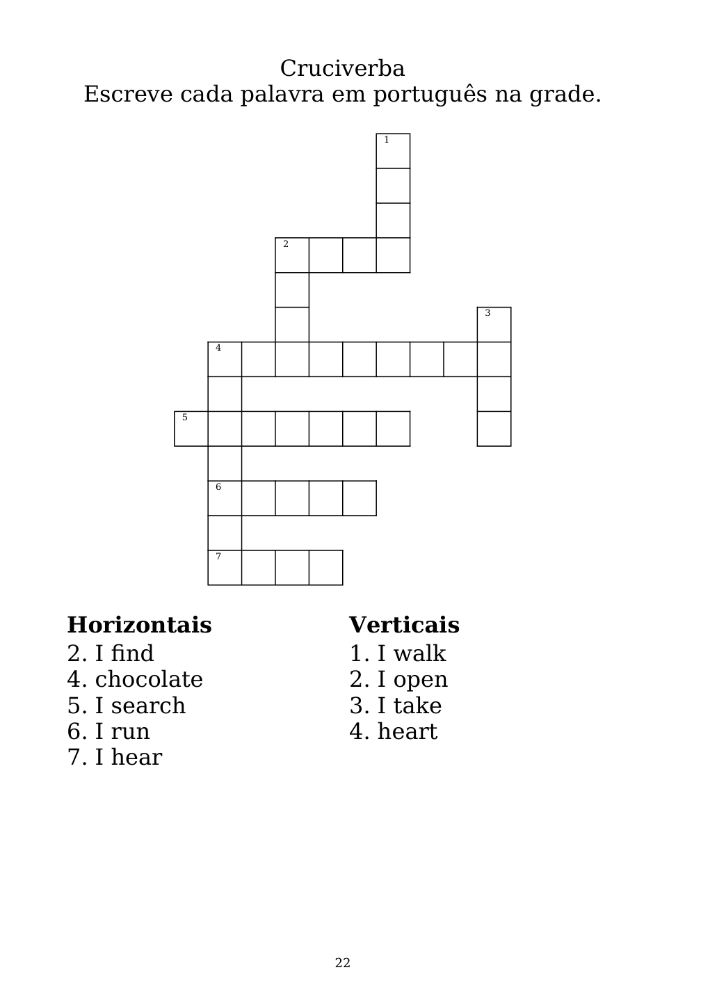 Crossword puzzle from the workbook