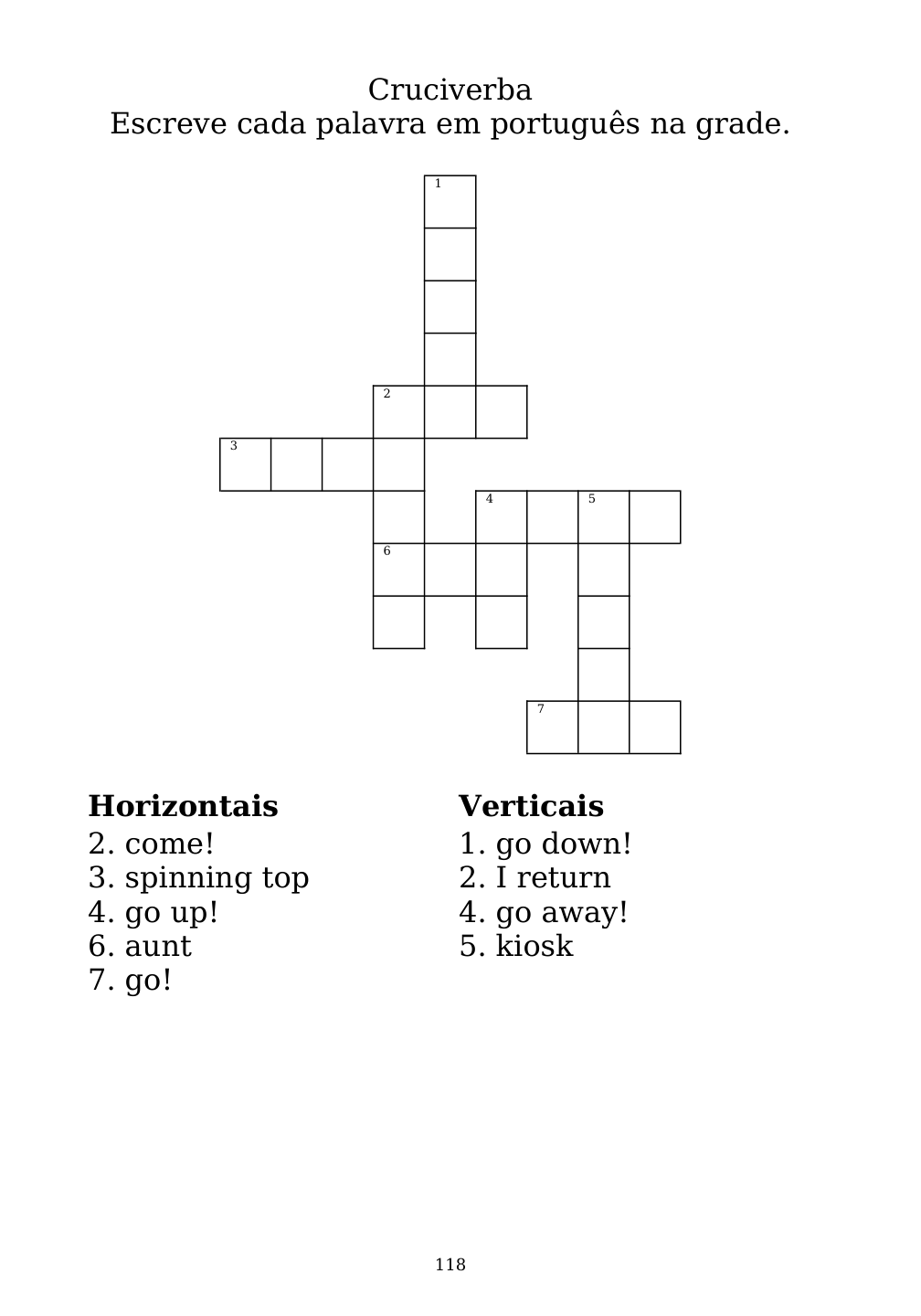Crossword puzzle from the workbook