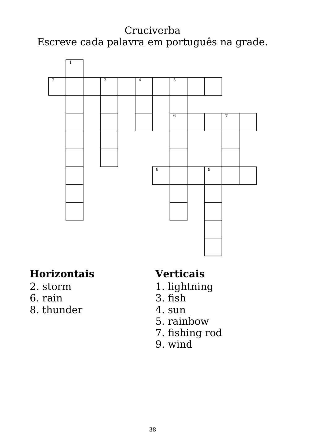 Crossword puzzle from the workbook