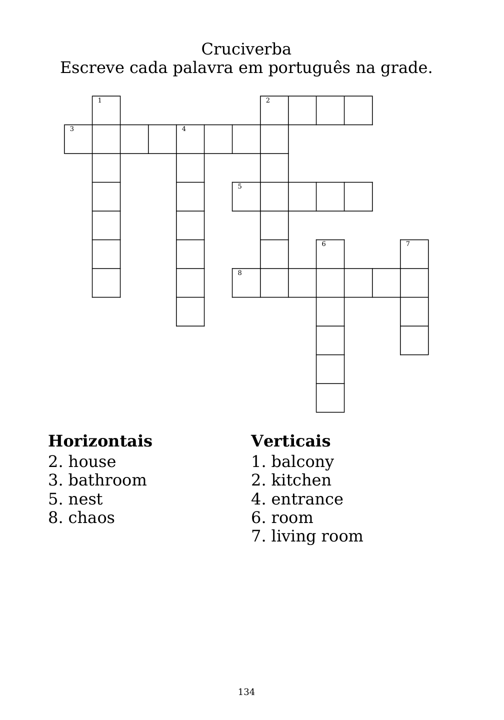 Crossword puzzle from the workbook