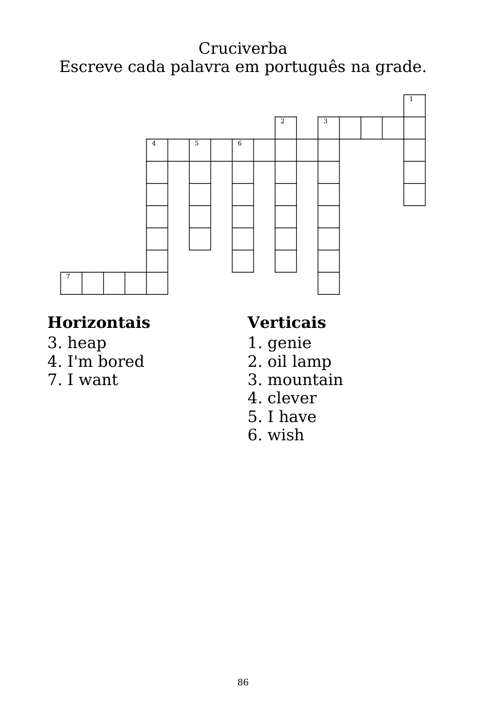 Crossword puzzle from the workbook